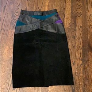 Cayenne suede and leather skirt midi black S